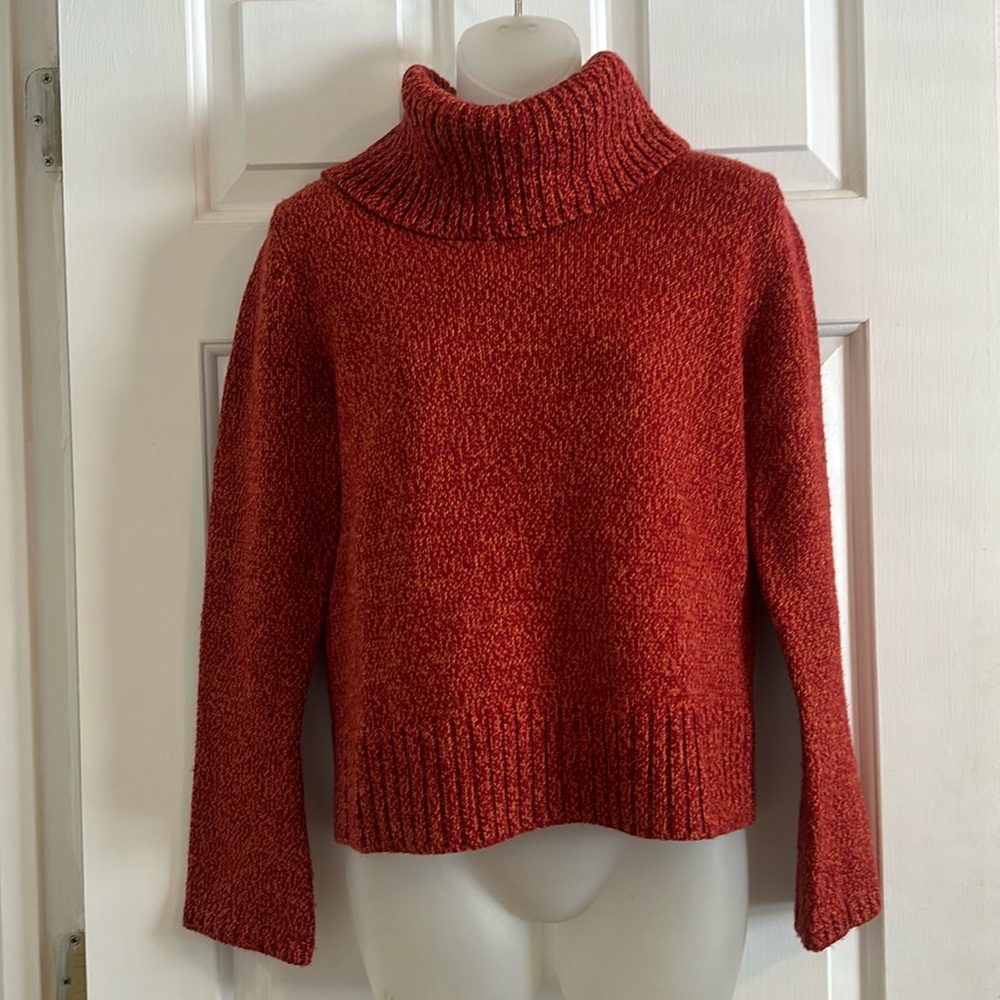 Women’s David Brooks Wool Cowl Neck Sweater, Red, size Small